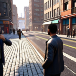 **Prompt:** Hyperrealistic video game scene showcasing advanced AI NPCs. The NPCs are interacting dynamically with the player character in a bustling virtual city. Detailed environments and realistic character reactions. Focus on immersion and unpredictability.
