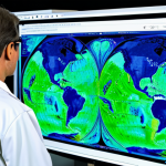 Climate Modeling - Ocean Currents Simulation**

"A detailed, scientific visualization of ocean currents, rendered in vibrant blues and greens, showcasing complex patterns and eddies. Computer screens display complex equations and data points in the background. Focus on accuracy and detail, highlighting the power of quantum computing for climate prediction. Safe for work, appropriate content, fully clothed researchers in lab coats observing the simulation, professional, perfect anatomy, natural proportions, high resolution."

**