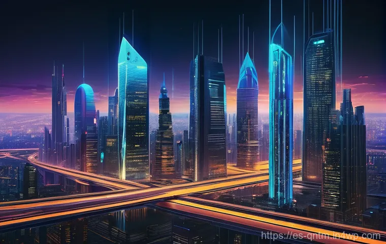 양자 컴퓨팅의 윤리적 딜레마 - **Prompt for "The Cryptographic Challenge":**
"A visually striking scene depicting a vibrant, fu...