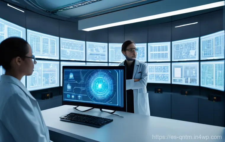 양자 컴퓨팅의 윤리적 딜레마 - **Prompt for "The Quantum Digital Divide":**
    "A powerful, sleek quantum computing laboratory, ba...