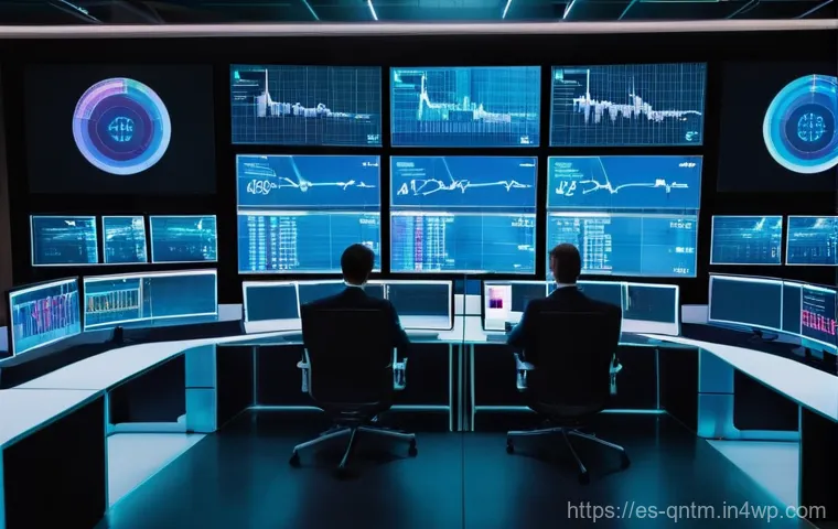 양자 알고리즘의 실제 사례 분석 - Smart City Quantum Logistics**

*   **Scene:** An elevated, sweeping view of a bustling, futuristic ...
