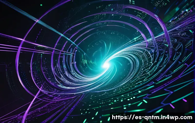 양자 알고리즘의 성능 비교 - **Quantum Algorithm Unlocking Digital Secrets:** An ethereal, glowing quantum algorithm, depicted as...