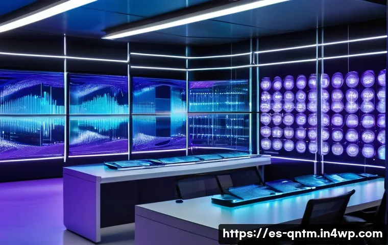양자 컴퓨터의 글로벌 시장 전망 - A futuristic quantum computing laboratory in Spain, showcasing advanced superconducting qubit hardwa...