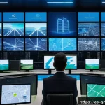 양자 컴퓨터의 산업별 성공 사례 - A futuristic logistics control room in a major Latin American city, showcasing advanced quantum comp...