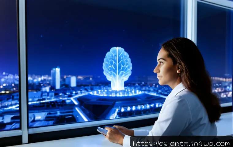 양자 컴퓨터의 치매 연구 응용 - Photorealistic neuroscience research laboratory in Spain, a Hispanic female scientist in her 50s stu...