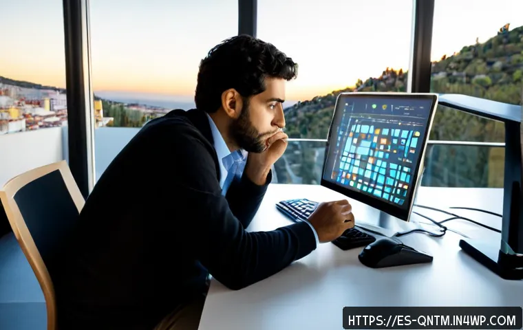 양자 컴퓨팅을 이용한 예측 모델링 - Photorealistic Spanish data scientist in a modern Madrid research office, studying a futuristic quan...