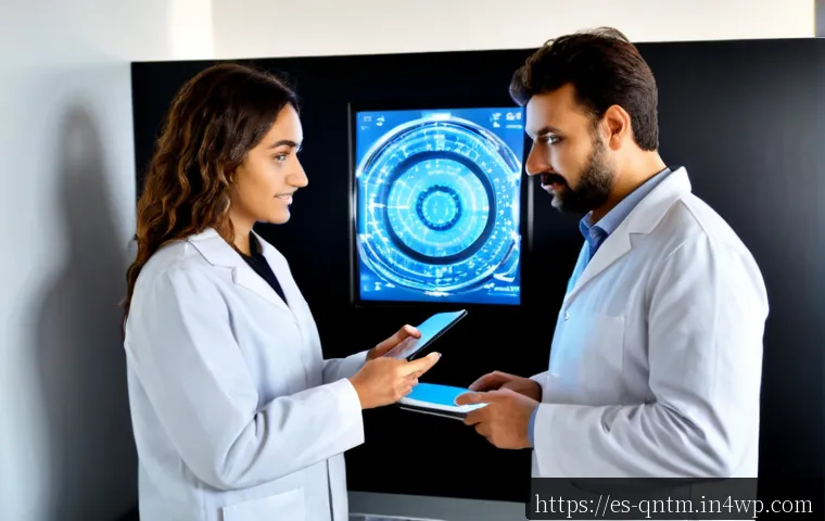 양자 컴퓨터의 다양한 응용 가능성에 대한 논의 - Photorealistic quantum computing research laboratory in Barcelona, Spain, a diverse team of scientis...